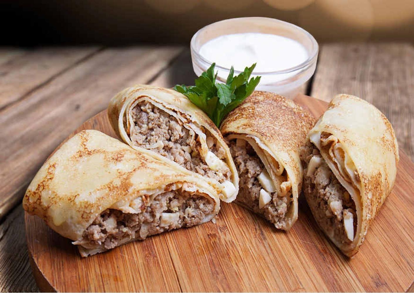 Блины с мясом